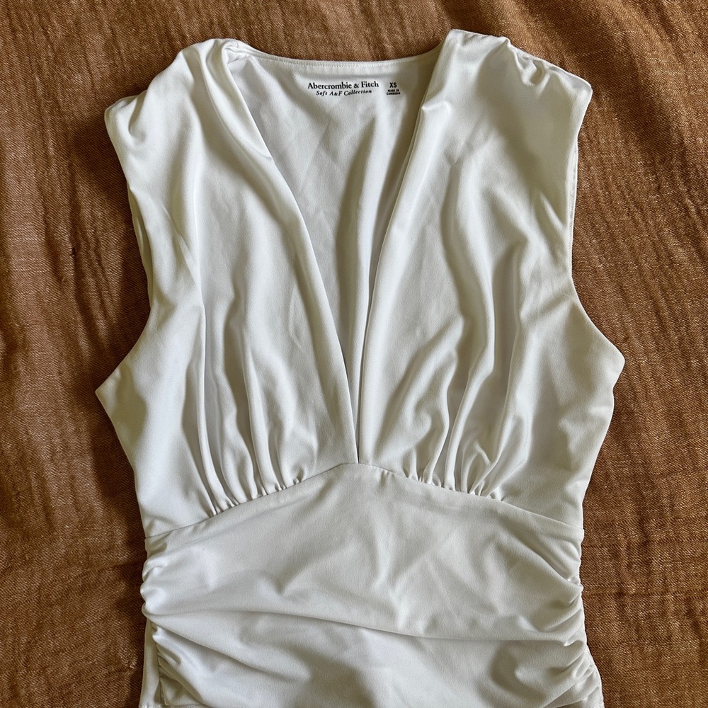 Abercrombie & Fitch Cream Sleeveless Bodysuit